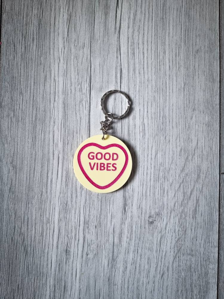 Personalised Love Hearts keyring / Love Hearts sweet keyring / Keychain /personalised keyring /Acrylic keychain