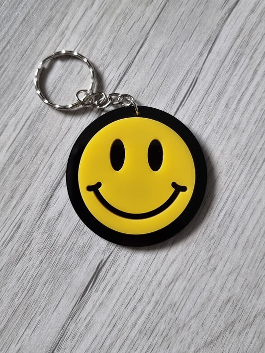 Happy Face Keyring / happy keychain