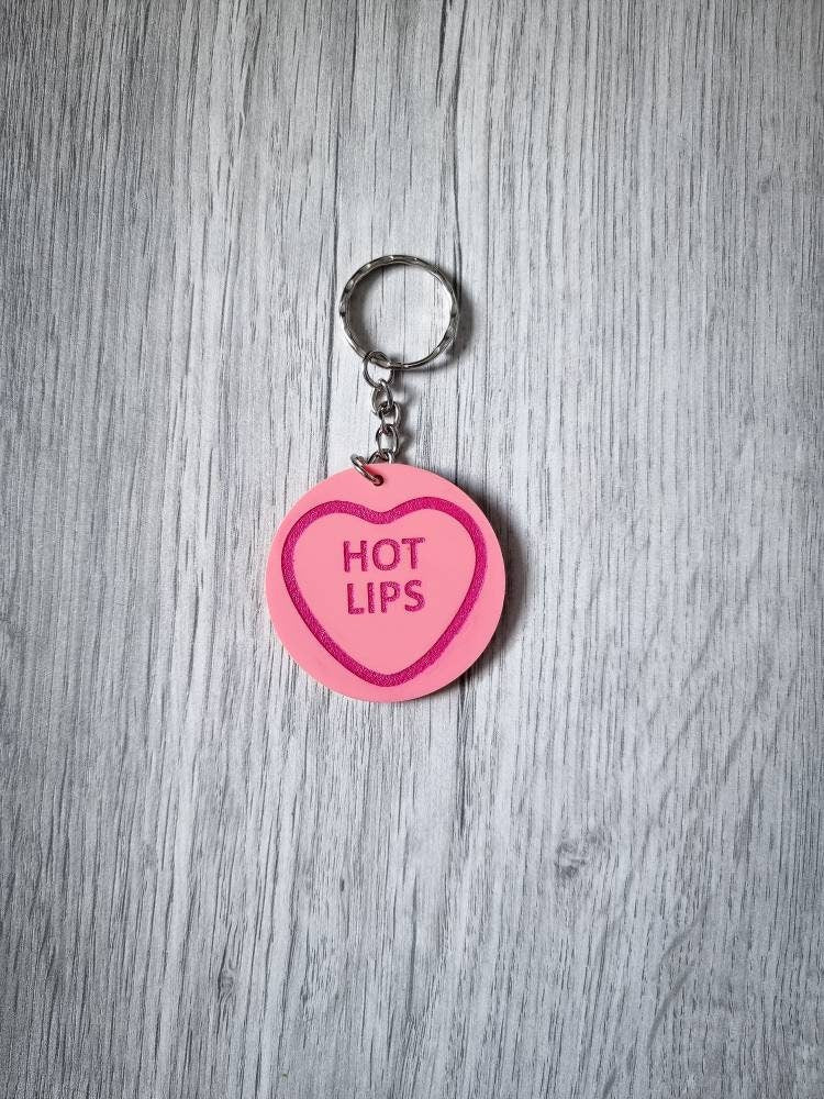 Personalised Love Hearts keyring / Love Hearts sweet keyring / Keychain /personalised keyring /Acrylic keychain