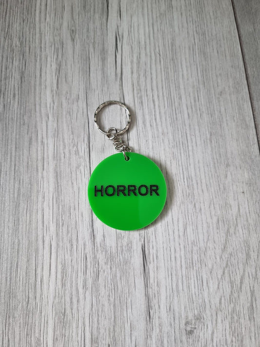 Horror Keyring / Horror Keychain / Horror Label keyring