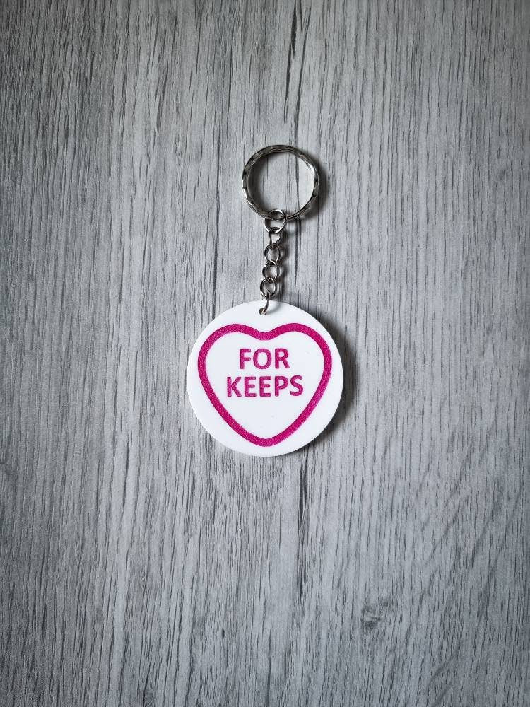 Personalised Love Hearts keyring / Love Hearts sweet keyring / Keychain /personalised keyring /Acrylic keychain