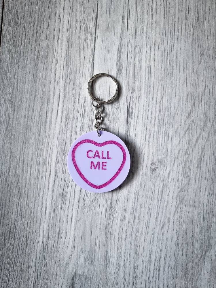 Personalised Love Hearts keyring / Love Hearts sweet keyring / Keychain /personalised keyring /Acrylic keychain